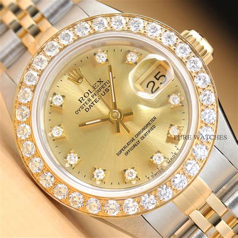 reloj rolex de dama 18k lluvia de diamantes